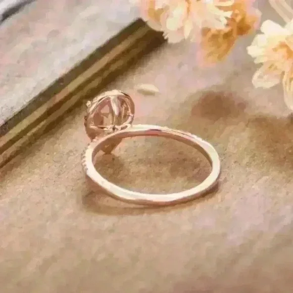 New Rose Gold Pear Shape Ring - Picture 3 of 6
